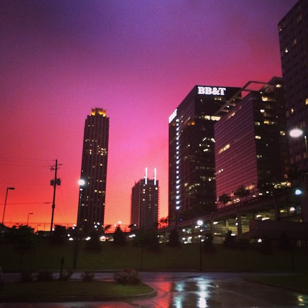 How awesome is this skyline right now? Midtown after a quick thunderstorm. Mother Nature at its best. Photo by @theaxepert