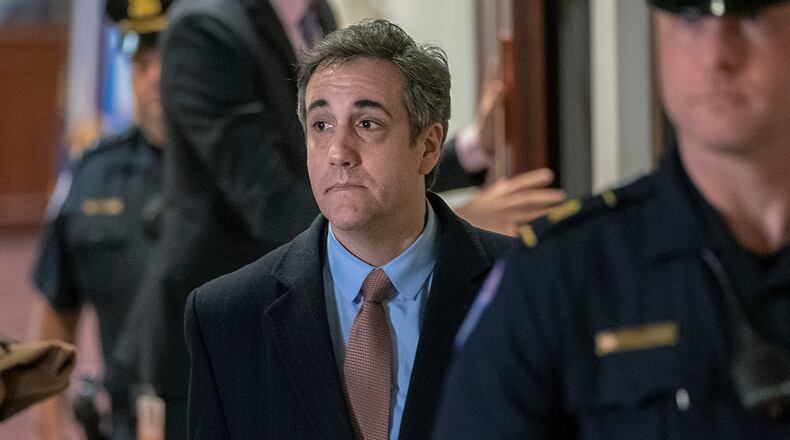 In this March 6, 2019 photo, Michael Cohen, President Donald Trump's former personal lawyer departs the Capitol in Washington. (AP Photo/J. Scott Applewhite, File)