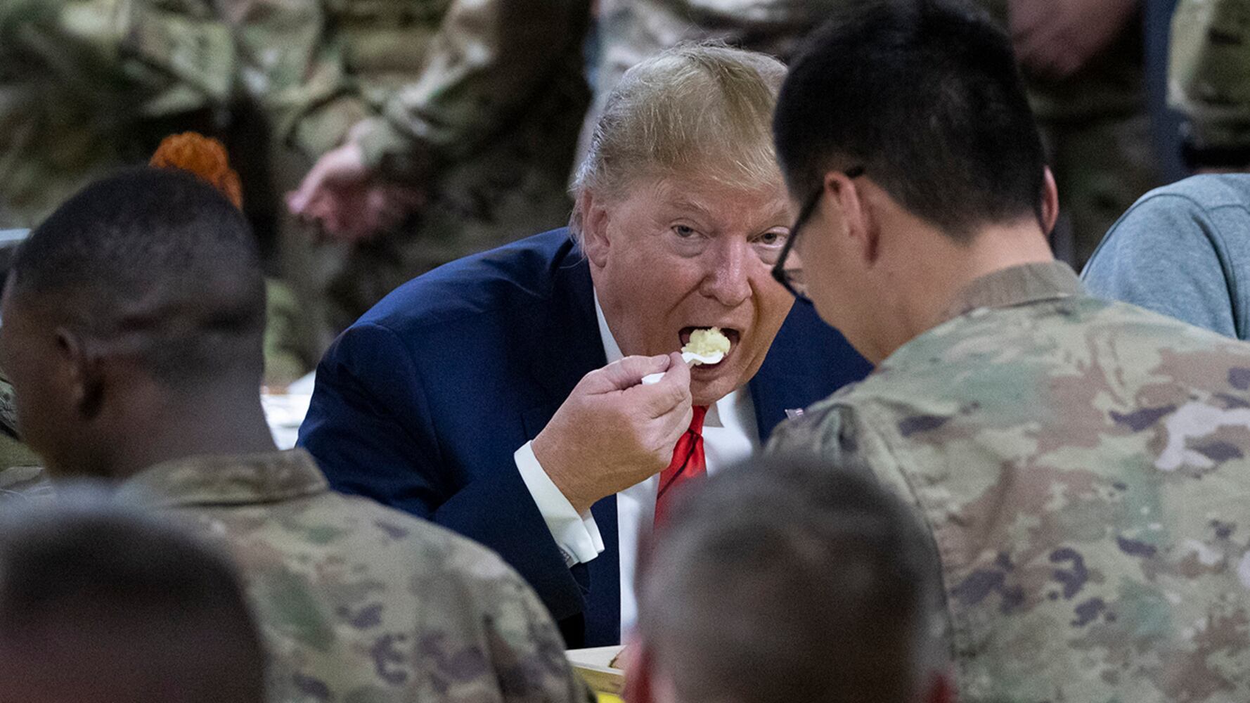 Photos: Trump visits troops for surprise Thanksgiving in Afghanistan