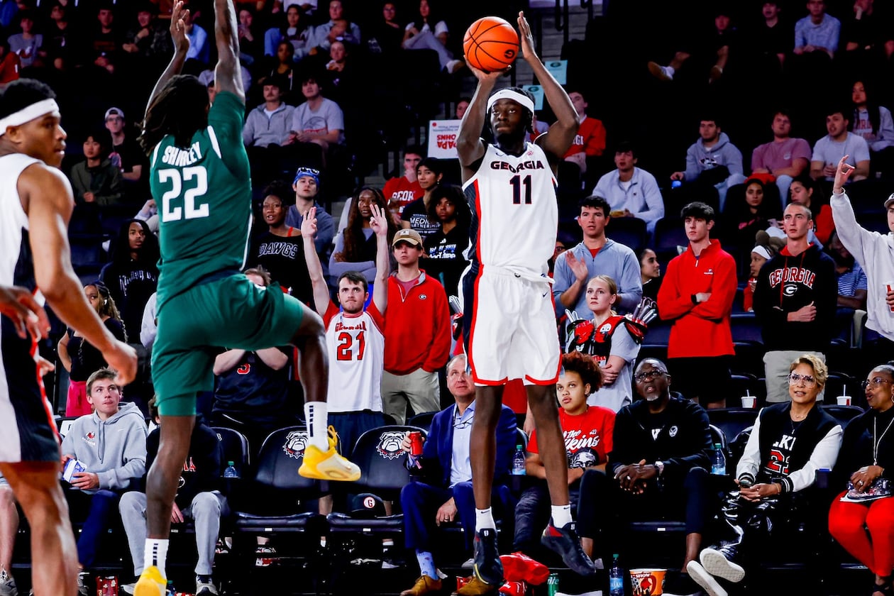Georgia forward Dylan James (11) during Georgia’s game against FAMU at Stegeman Coliseum in Athens, Ga., on Monday, Nov. 17, 2025. (Sofia Yaker/UGAAA)