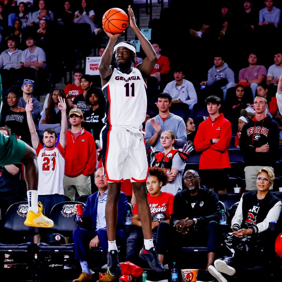 Georgia forward Dylan James (11) during Georgia’s game against FAMU at Stegeman Coliseum in Athens, Ga., on Monday, Nov. 17, 2025. (Sofia Yaker/UGAAA)
