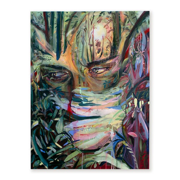 "Contending with the Landscape of Myself" (2025) by Thomas Flynn II, part of the “Night Swim” exhibit (also including Hannah Ehrlich) at Spruill Gallery. (Courtesy of Thomas Flynn II)