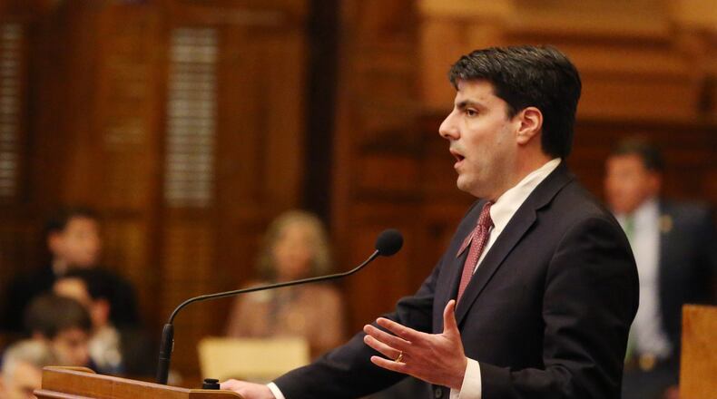 3/7/19 - Atlanta - Chuck Efstration, representative of district 104, presents HB 426, a bill involving hate crimes, at the Georgia State Capitol in Atlanta, Georgia on Thursday, March 7, 2019. HB 426 passed. Today was the 28th day of the General Assembly, “crossover” day. EMILY HANEY / emily.haney@ajc.com