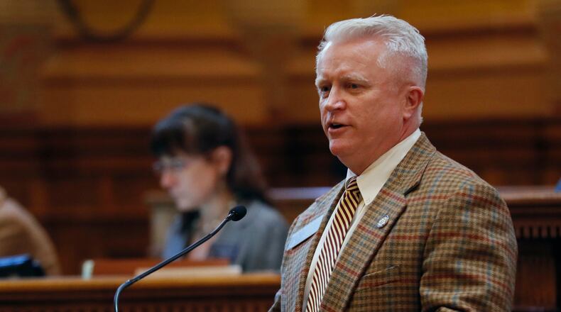 March 5, 2019 - Atlanta - Senator Randy Robertson, R - Cataula, sponsored SB 208.   The legislature was in session for the 27th day of the 2019 General Assembly.   Bob Andres / bandres@ajc.com
