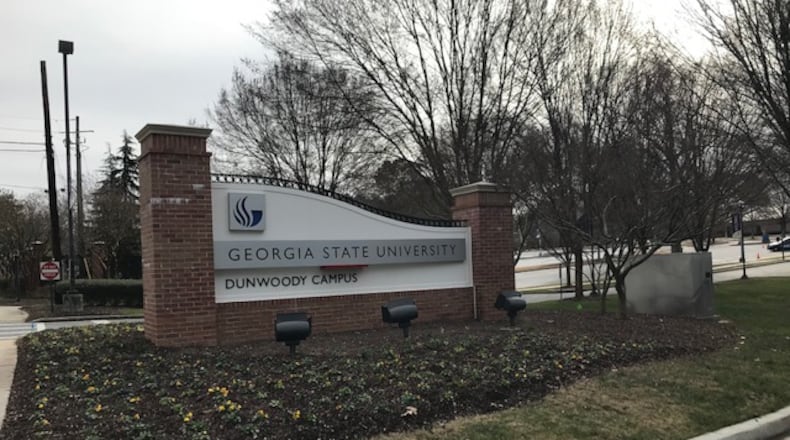 The entrance to the Georgia State University Dunwoody campus. ERIC STIRGUS / ESTIRGUS@AJC.COM