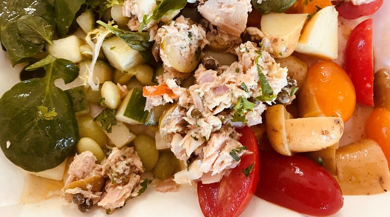 Tuna niçoise salad, with tomatoes, beans and zucchini, is among the takeout offerings at Bread & Butterfly. Bob Townsend for The Atlanta Journal-Constitution