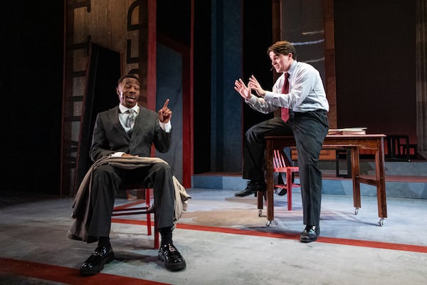 Sully Brown as Bobby Kennedy, right, attempts to woo Lewis into politics. (Courtesy of Casey Gardner Ford)