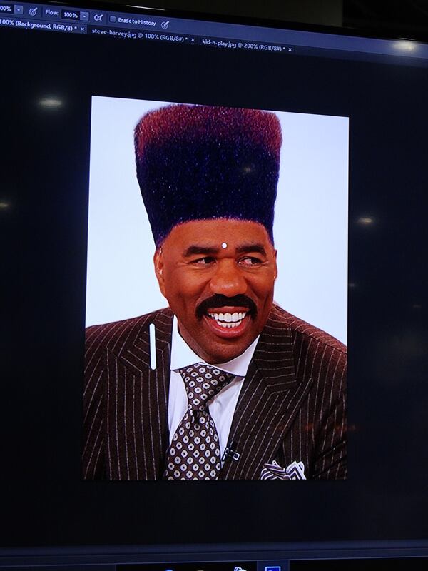 Some random Microsoft screen giving Harvey a Kid-n-Play haircut. CREDIT: Rodney Ho/ rho@ajc.com