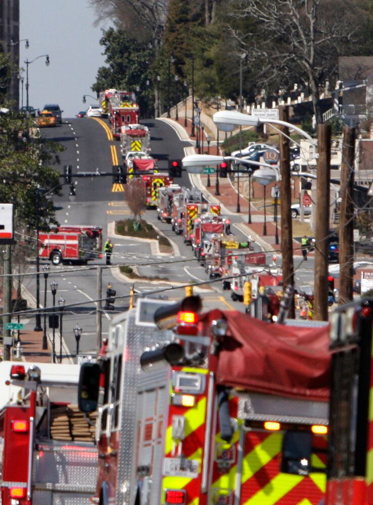 Services for Marietta firefighter Lonnie Lee Nutt at Roswell Street Baptist Church in Marietta
