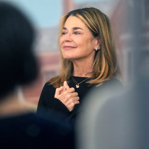 FILE - Savannah Guthrie visits the Today show at Rockefeller Plaza in New York, March 5, 2026. (Photo by Charles Sykes/Invision/AP, File)