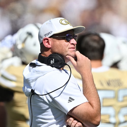 “We laugh about (the rumors). We do. It’s flattering," says Georgia Tech head coach Brent Key. (Hyosub Shin/AJC)