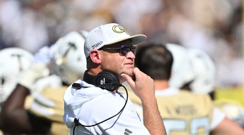 “We laugh about (the rumors). We do. It’s flattering," says Georgia Tech head coach Brent Key. (Hyosub Shin/AJC)