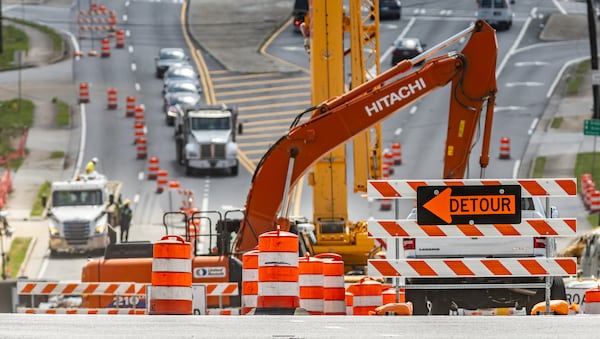 Motorists were greeted Monday morning, April 29, 2024, with the North Druid Hills Road bridge over North Fork Peachtree Creek closed for 90 days while the Georgia Department of Transportation works on replacing the bridge between I-85 and Buford Highway, drivers will face a five-mile detour. (John Spink/AJC)