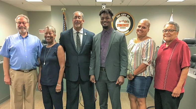Mayor Jason Lary with the Stonecrest Housing Authority.