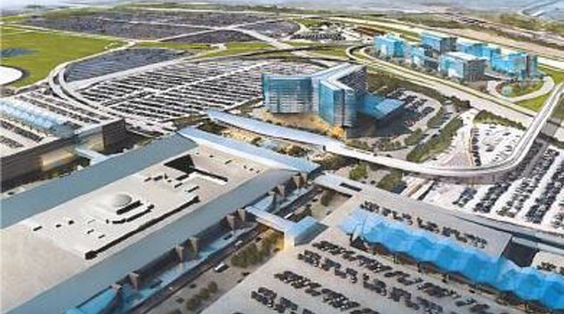 Rendering of possible airport hotel, office development