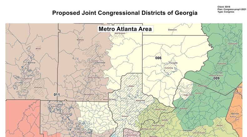 Georgia's new congressional map moves the 6th District to the north where more Republican-leaning voters live.