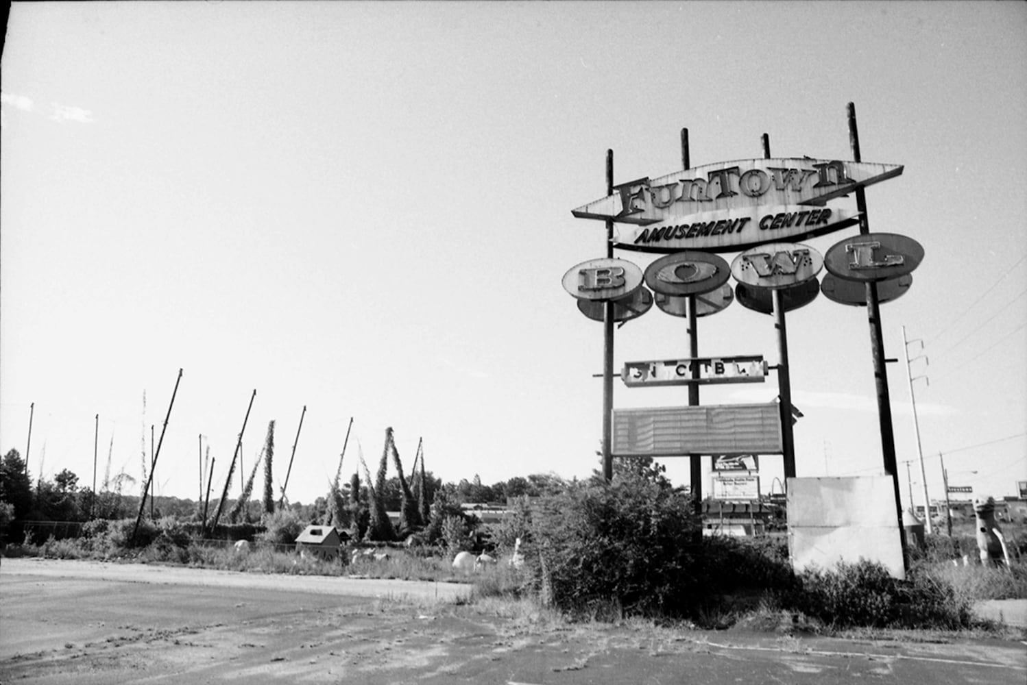 The ruins of Funtown Amusement Center