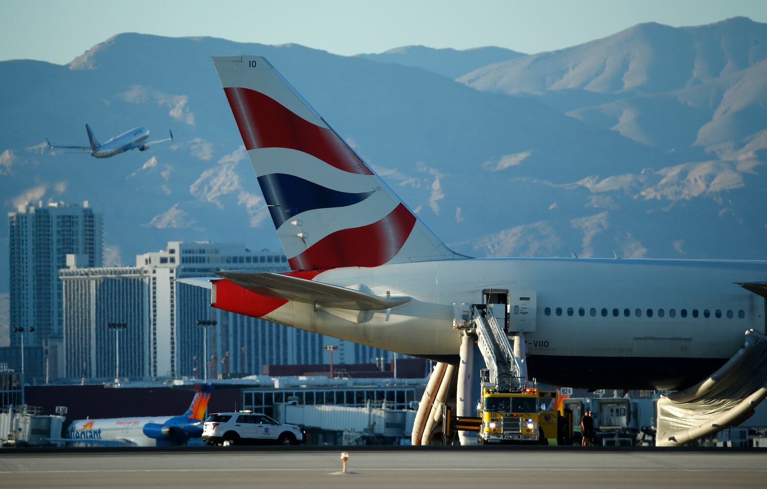 British Airways plane catches fire