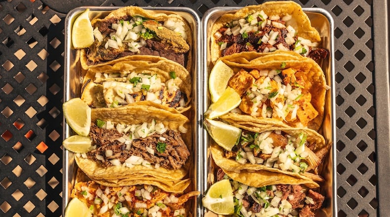 The Rreal Tacos menu includes asada from northeastern Monterrey, birria barbacoa from Guadalajara, and taco al pastor, one of Mexico City's signature tacos. Courtesy of Rreal Tacos