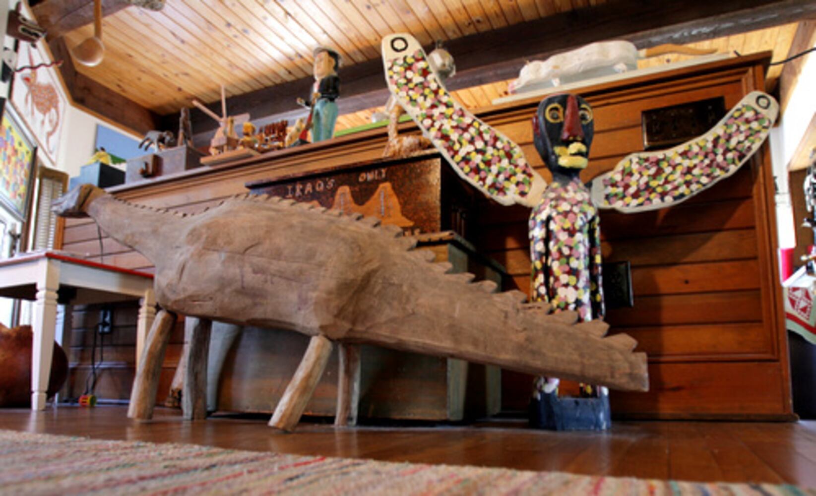 Folk art collection enlivens rustic Cobb County home