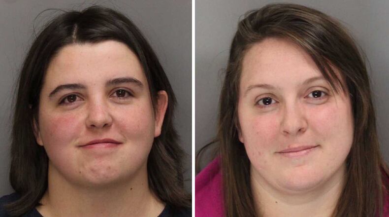 Mugshots of Samantha Willard (left) and Amanda Willard (right)