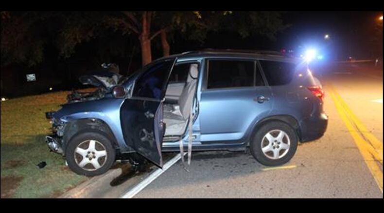 A motorcyclist died after a two-vehicle crash in Lilburn, Gwinnett County police said.