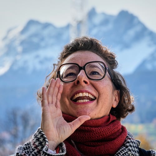 FILE - Yodel teacher Nadja Raess yodels in Lucerne, Switzerland, Oct. 29, 2025. (AP Photo/Michael Probst, File)