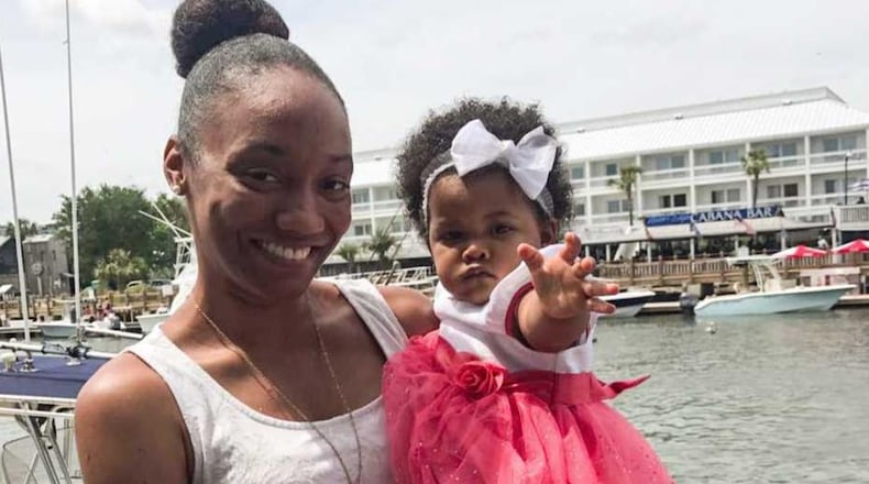 Dijanelle Fowler and her daughter Skylar in a photo posted to the mother's publicly-visible Facebook page in April.