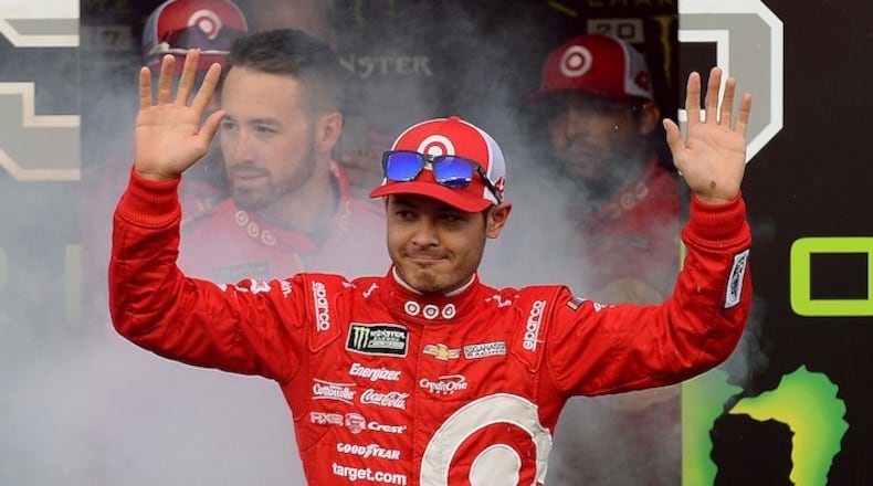 NASCAR driver Kyle Larson and his team are introduced prior to the NASCAR Monster Energy All-Star Race on May 20, 2017, at Charlotte Motor Speedway in Concord, N.C. (Jeff Siner/Charlotte Observer/TNS)