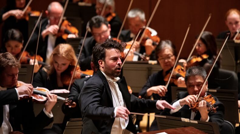 Guest conductor James Gaffigan leads the ASO Thursday at Symphony Hall. Photo: Nunnally Rawson