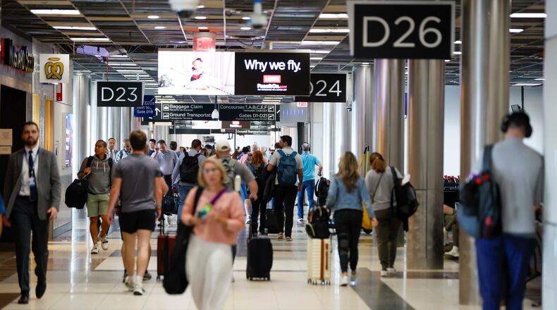 Phase 2 of the Concourse D expansion at Hartsfield-Jackson Atlanta International Airport was completed in September. (Miguel Martinez/AJC)