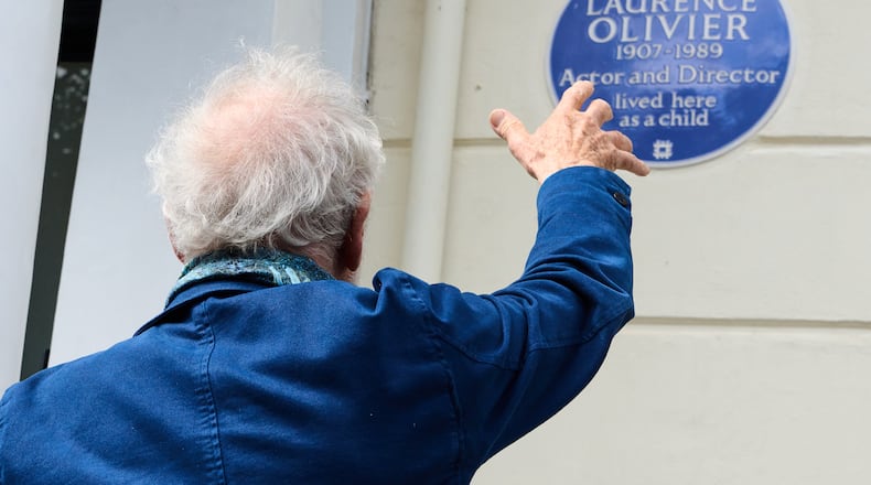 Ian McKellan unveils a Blue Plaque for Laurence Olivier in London, England, Wednesday, June 10, 2026. (Photo by Scott A Garfitt/Invision/AP)