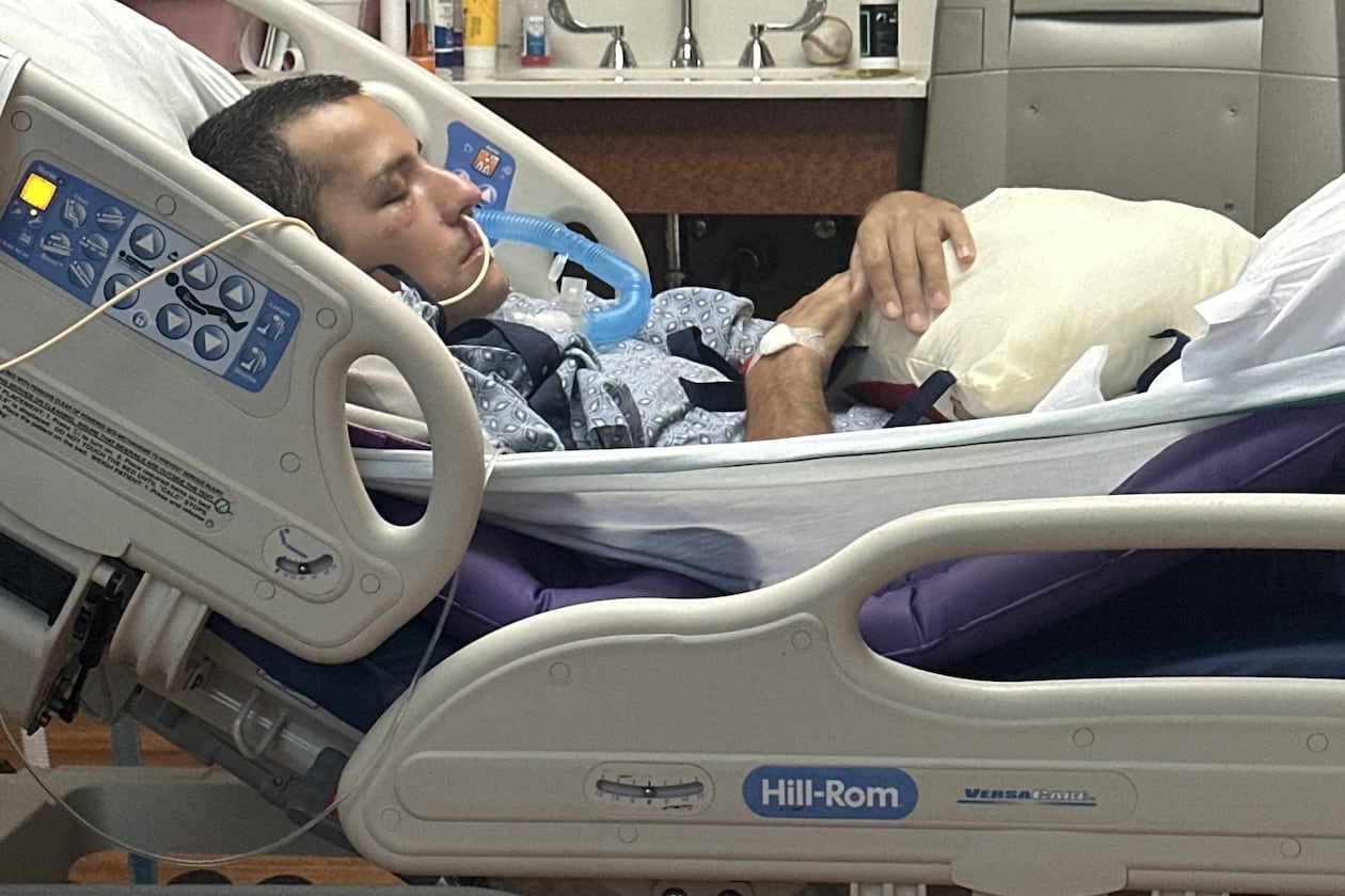 Mark Moczarski awoke from a two-week coma just as he was being put on a plane to fly back to Georgia. He is now being treated at Northside Hospital Gwinnett. (Courtesy Moczarski family)