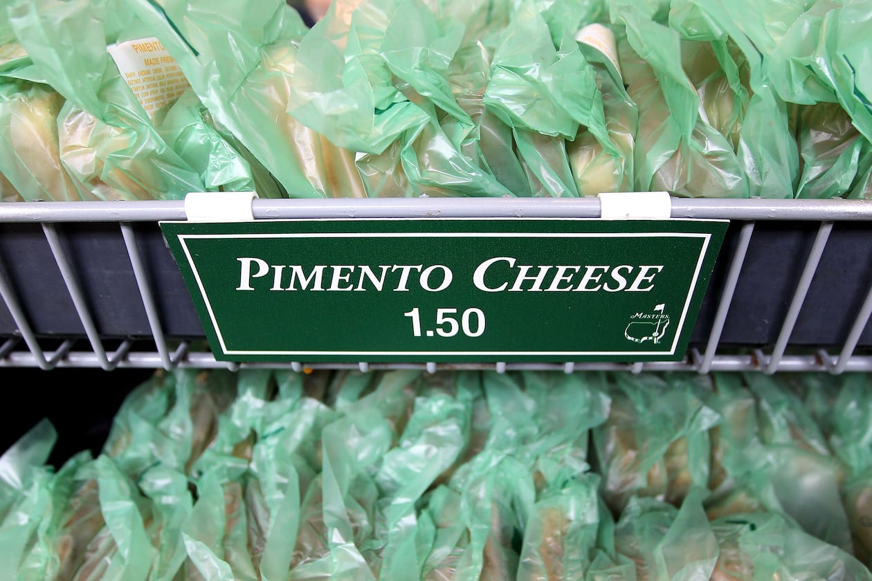 Pimento cheese sandwiches are sold at a concession stand during a practice round prior to the start of the 2012 Masters Tournament at Augusta National Golf Club on April 3, 2012 in Augusta, Georgia. (Jamie Squire/Getty Images)