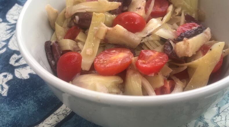 Whip up your own antipasto with Marinated Artichoke Hearts, Olives, Tomatoes, Red Onion. Ligaya Figueras / ligaya.figueras@ajc.com
