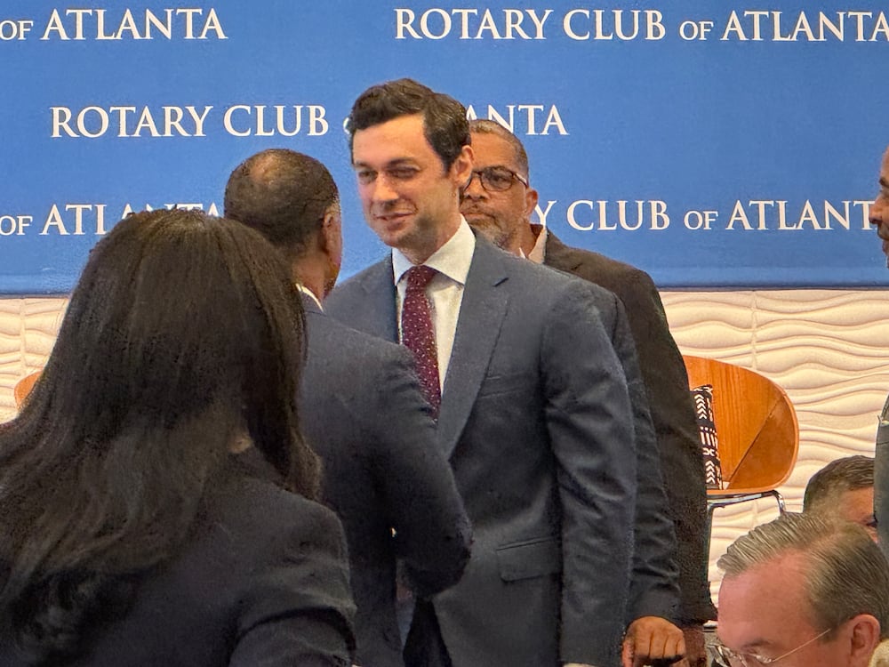 U.S. Sen. Jon Ossoff, D-Ga., spoke with members of the Rotary Club of Atlanta on Monday.