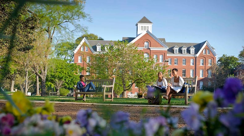 Giles Hall is seen in the background on the campus of Spelman College in Atlanta. (Chris Shinn / Spelman College)