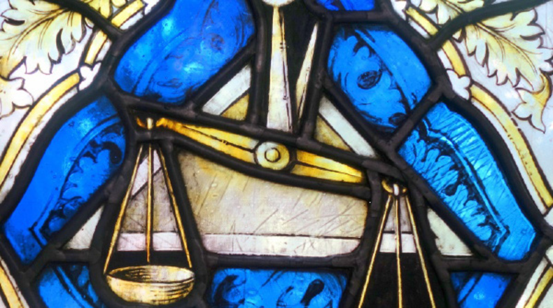 The bulletin for a marriage equality celebration service at St. Luke's features an image of this stained glass window.