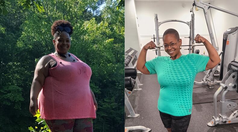 The photo of Crystal DeBerry on the left was taken in April 2017. The photo on the right was taken at the end of May. DeBerry has lost 140 pounds, and she said a big part of involved her mental approach. "I knew to have long-term sustainable weight loss I needed to think differently," DeBerry said. (Photos contributed by Crystal DeBerry)