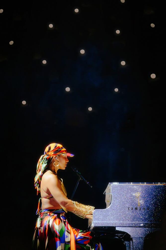Alicia Keys dazzles fans at State Farm Arena on July 3, 2023. (Sophie Harris for The Atlanta Journal-Constitution).