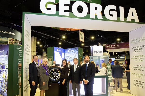 From left to right: Claudio Zanardo, CEO of Pirelli North America; Diane Farrell, deputy under secretary for international trade; Marta Youth, deputy chief of mission at the U.S. Embassy in Rome; Pat Wilson, commissioner of the Georgia Department of Economic Development; and Aimone Di Savoia Aosta, Pirelli senior vice president of institutional and regulatory affairs. (Courtesy of Pirelli)