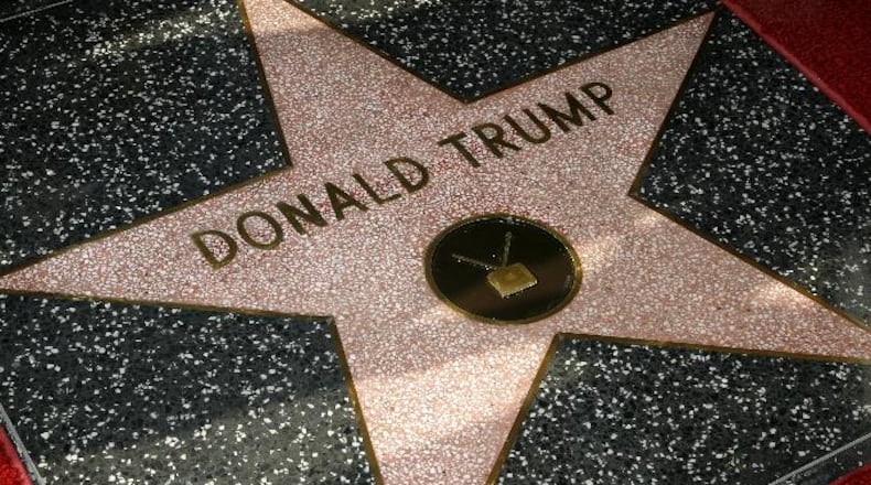 A file photo of President Donald Trump's star on the Hollywood Walk of Fame. (Photo by Vince Bucci/Getty Images)