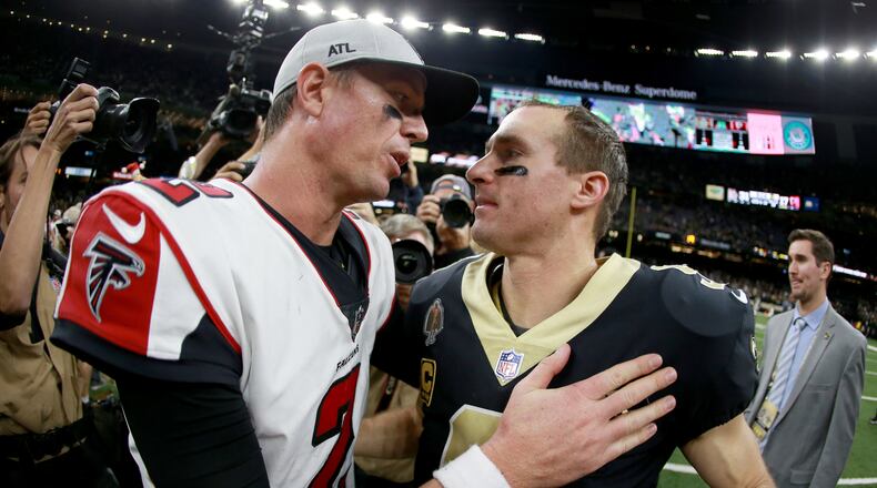 Falcons' Matt Ryan and Saints' Drew Brees have faced each other more times than any other quarterback tandem.
