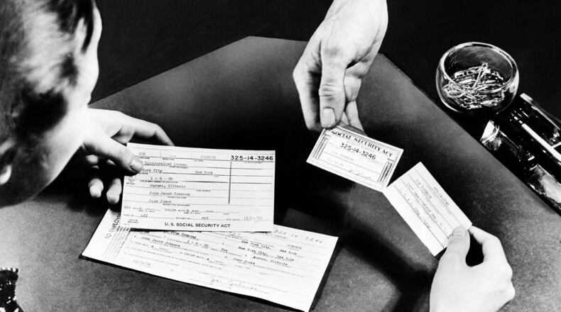 This is a Social Security card and account, seen 1940.