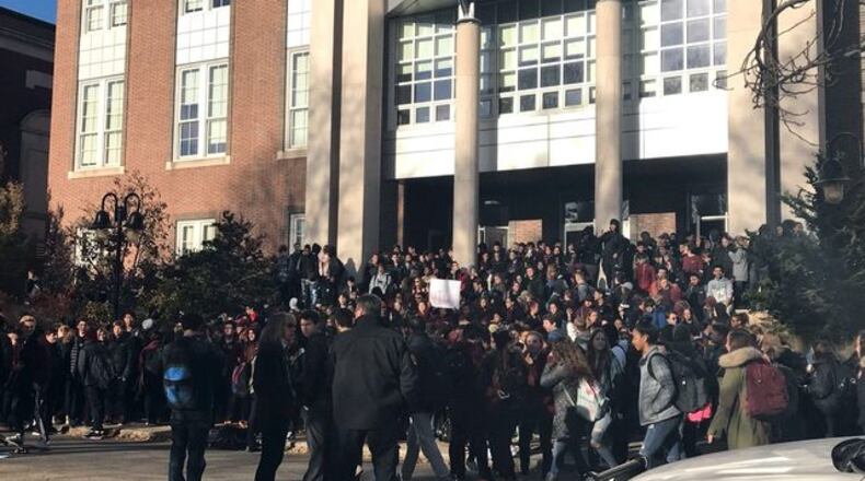 Students walked out twice at Brookline High School.