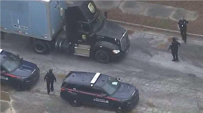The UPS driver was bound for Macon and had a full load of packages. (Credit: NewsChopper 2)