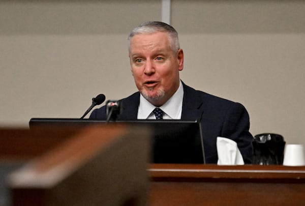 Colin Gray testifies during his trial in Barrow County on Friday, Feb. 27, 2026. (Hyosub Shin/AJC)
