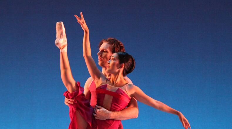 Christopher Wheeldon’s neo-classical “Rush” will be part of the Atlanta Ballet’s repertoire repertoire during a two-week tour of Beijing, China, for which the company departs Tuesday. Rachel Van Buskirk and Jesse Tyler are shown.