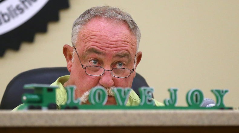 Mayor Bobby Cartwright at a city council meeting Monday (Curtis Compton / ccompton@ajc.com)