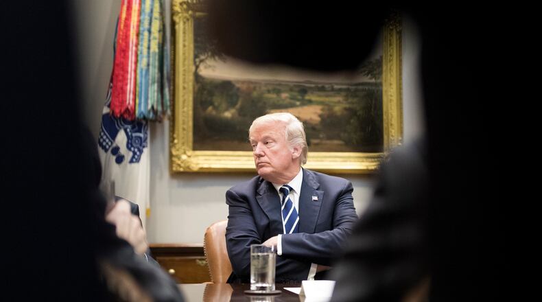 President Donald Trump during a prison reform roundtable discussion inside the Roosevelt Room at the White House in Washington, Jan. 11, 2018. Trump on Wednesday balked at an immigration deal that would include protections for people from Haiti and African countries, demanding to know at a White House meeting why he should accept immigrants from shithole countries rather than people from places like Norway, according to people with direct knowledge of the conversation. (Tom Brenner/The New York Times)